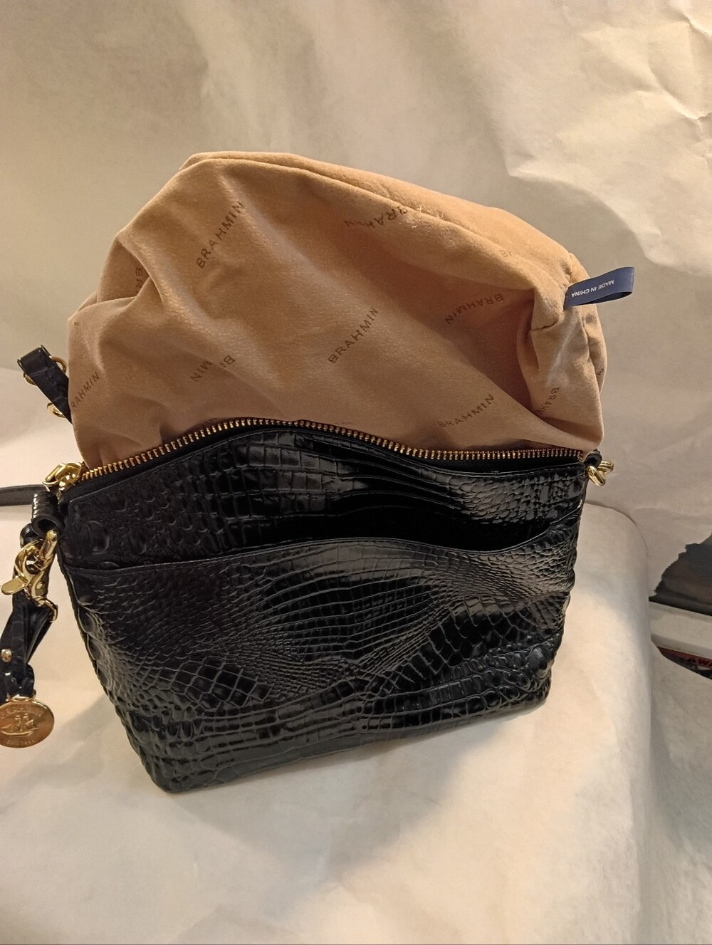 Brahmin Small Croc-Embossed Crossbody Bag - Picture 13 of 15